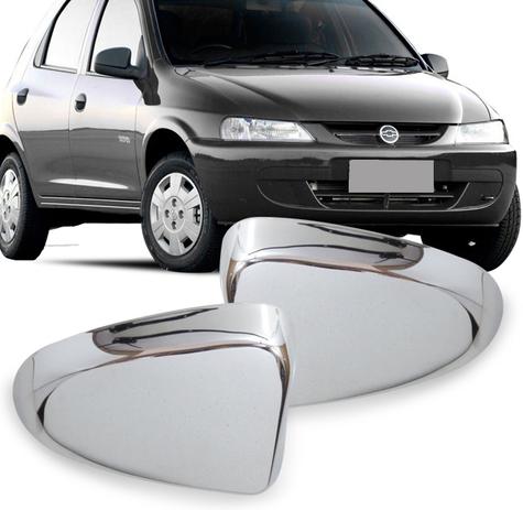 Par Aplique Retrovisor Celta 2000 A 2006 Cromado - Shekparts Menor preço em Par Aplique Retrovisor Celta 2000 A 2006 Cromado - Shekparts