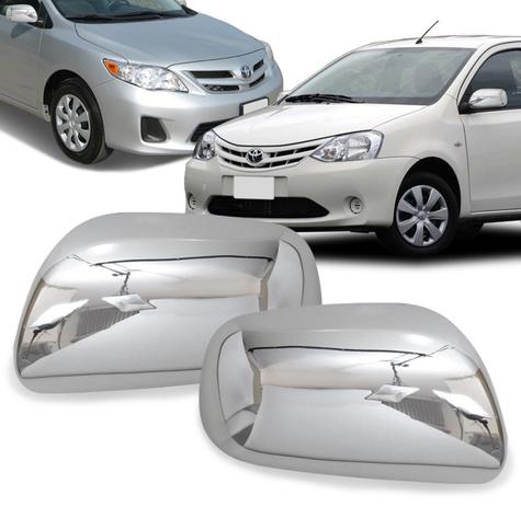 Par Aplique Retrovisor Corolla 2008 A 2014 Etios 2012 2013 Sem Pisca Cromado - Shekparts Menor preço em Par Aplique Retrovisor Corolla 2008 A 2014 Etios 2012 2013 Sem Pisca Cromado - Shekparts
