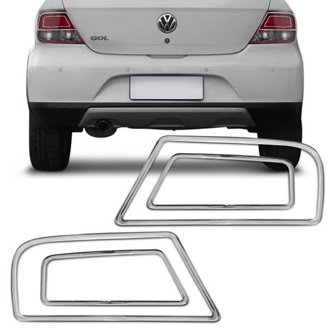 Par Apliques Cromados Aro Moldura Lanterna Traseira Gol G5 09 a 12 Fácil Aplicação Encaixe Perfeito - Resitank Menor preço em Par Apliques Cromados Aro Moldura Lanterna Traseira Gol G5 09 a 12 Fácil Aplicação Encaixe Perfeito - Resitank