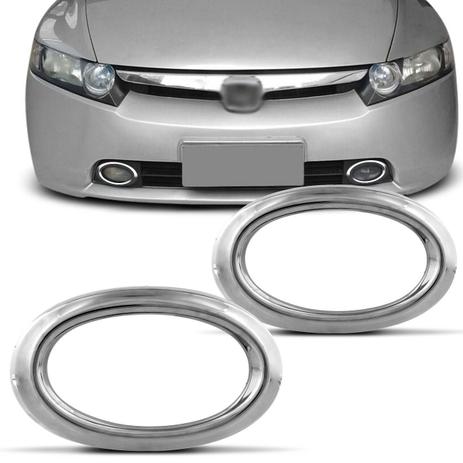 Par Aro Moldura Cromado Grade Farol de Milha Honda Civic 2005 a 2008 - Engekar Menor preço em Par Aro Moldura Cromado Grade Farol de Milha Honda Civic 2005 a 2008 - Engekar