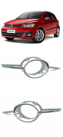 Par Aro Moldura da Grade do Farol de Milha Gol G7 2016 2017 Cromado - Volkswagen Menor preço em Par Aro Moldura da Grade do Farol de Milha Gol G7 2016 2017 Cromado - Volkswagen