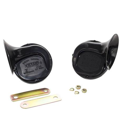Par Buzina Carro Automotiva Caracol - Vetor VT215 - Uso Universal 12V - 2 Peças - Vetor automotivos (vto) Menor preço em Par Buzina Carro Automotiva Caracol - Vetor VT215 - Uso Universal 12V - 2 Peças - Vetor automotivos (vto)