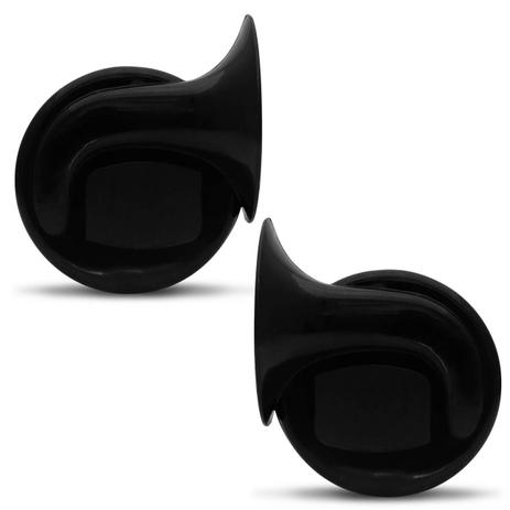Par Buzina Elétrica Modelo Caracol Universal 12V Preta sem Relê Som Grave e Agudo - Prime Menor preço em Par Buzina Elétrica Modelo Caracol Universal 12V Preta sem Relê Som Grave e Agudo - Prime
