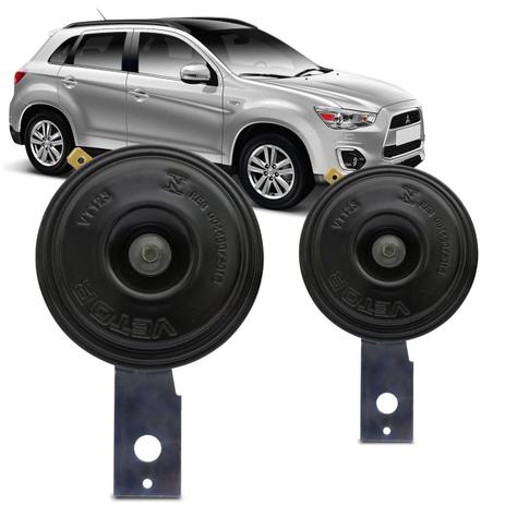 Par Buzina Eletromagnética Bi Bi 12V Mitsubishi Outlander 08 a 18 Lancer e ASX 11 a 16 Paquerinha - Vetor Menor preço em Par Buzina Eletromagnética Bi Bi 12V Mitsubishi Outlander 08 a 18 Lancer e ASX 11 a 16 Paquerinha - Vetor