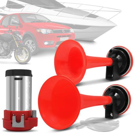 Par Buzinas Automotivas Eletropneumáticas Ar Caminhão Automóvel Vermelha 24V - Vetor Menor preço em Par Buzinas Automotivas Eletropneumáticas Ar Caminhão Automóvel Vermelha 24V - Vetor