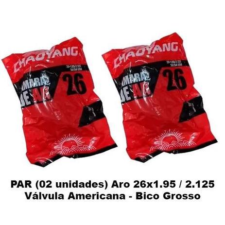 Par Câmara de Ar Chaoyang Aro 26 Válvula Americana (grosso) Menor preço em Par Câmara de Ar Chaoyang Aro 26 Válvula Americana (grosso)