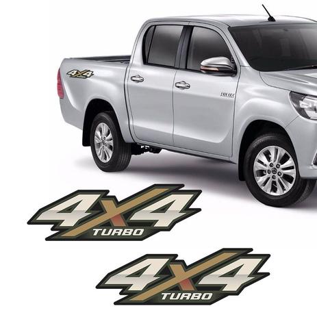Menor preço em Par De Adesivos Hilux 4x4 Turbo 2016 2017 Emblema Lateral - Sportinox