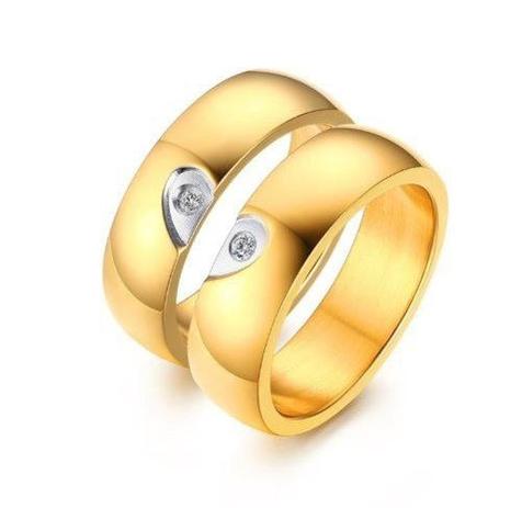 Par De Alianças Coração Com Zircônias Banhadas Ouro 18k - Margo bonita Menor preço em Par De Alianças Coração Com Zircônias Banhadas Ouro 18k - Margo bonita