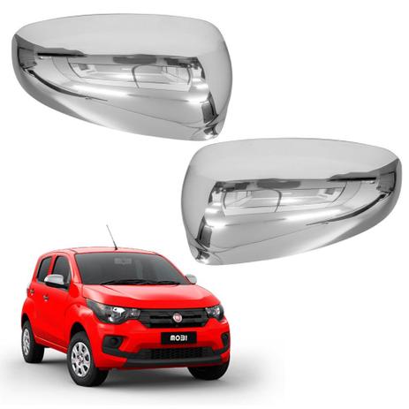 Par de Aplique Retrovisor Cromado Fiat Mobi e Palio - Shekparts Menor preço em Par de Aplique Retrovisor Cromado Fiat Mobi e Palio - Shekparts