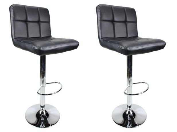 Par de Banquetas Altas Estofadas com Gomos para Cozinha Bar - Chairs Menor preço em Par de Banquetas Altas Estofadas com Gomos para Cozinha Bar - Chairs