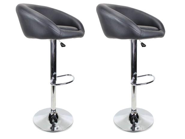 Par de Banquetas Estofadas Pretas Cozinha Bar - Chairs Menor preço em Par de Banquetas Estofadas Pretas Cozinha Bar - Chairs