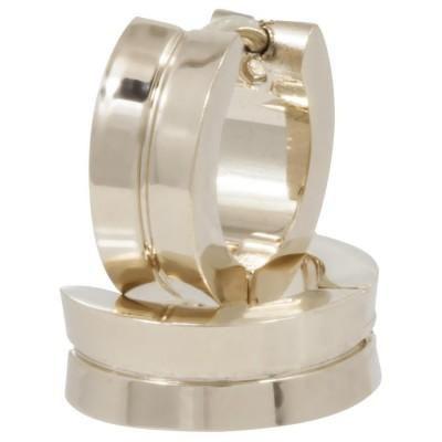Par De Brincos Argola Friso Central 12mm Convex Jóias Menor preço em Par De Brincos Argola Friso Central 12mm Convex Jóias