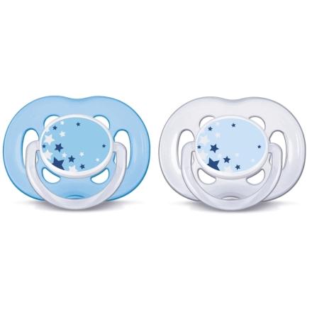 Par de Chupetas Noturnas Meninos Azul Freeflow BFA Free - Ph - Philips avent Menor preço em Par de Chupetas Noturnas Meninos Azul Freeflow BFA Free - Ph - Philips avent