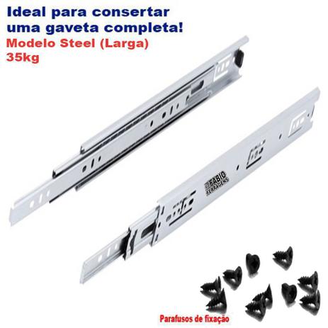 Par De Corrediça Para Gaveta Telescopia Steel Reforçada (larga) De 40cm - Fabio Ferragens Menor preço em Par De Corrediça Para Gaveta Telescopia Steel Reforçada (larga) De 40cm - Fabio Ferragens