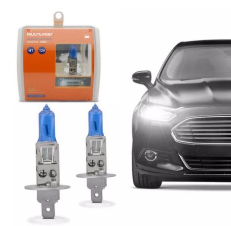 Par de Lâmpadas Super Branca Multilaser AU802 H1 12V 5000K 55W Efeito Xênon Menor preço em Par de Lâmpadas Super Branca Multilaser AU802 H1 12V 5000K 55W Efeito Xênon