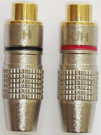 Par de Plug Conector RCA Fêmea HJH HR010 Menor preço em Par de Plug Conector RCA Fêmea HJH HR010