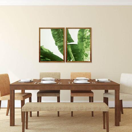 Par de Quadros com Moldura Rústica Folhas de Bananeira Kit com 2 Quadros de 50x70cm - Decore pronto Menor preço em Par de Quadros com Moldura Rústica Folhas de Bananeira Kit com 2 Quadros de 50x70cm - Decore pronto
