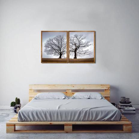Par de Quadros com Moldura Rústica Outono Árvore Seca Kit com 2 Quadros de 64x79cm - Decore pronto Menor preço em Par de Quadros com Moldura Rústica Outono Árvore Seca Kit com 2 Quadros de 64x79cm - Decore pronto