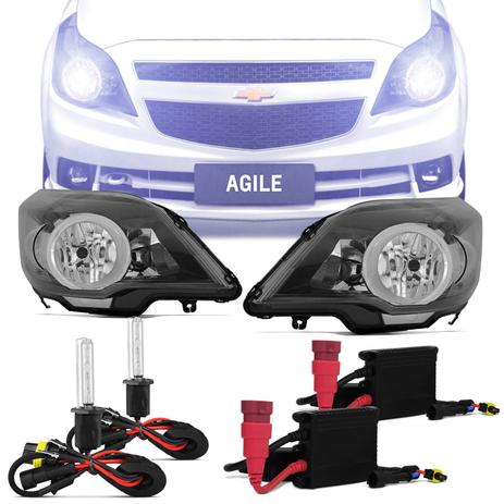 Par Farol Agile 2009 a 2015 Montana 2011 a 2019 Máscara Negra + Kit Xênon 6000K - Prime Menor preço em Par Farol Agile 2009 a 2015 Montana 2011 a 2019 Máscara Negra + Kit Xênon 6000K - Prime