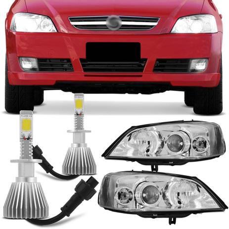 Par Farol Astra Hatch Sedan 2003 a 2012 Foco Duplo Olho de Boi + Par Lâmpada Super Led 6000K - Kit prime Menor preço em Par Farol Astra Hatch Sedan 2003 a 2012 Foco Duplo Olho de Boi + Par Lâmpada Super Led 6000K - Kit prime