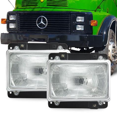 Par Farol Caminhao Mb Cara Preta 1113 1313 1513 1524 2019 2213 Alto Baixo Aro Cromado Com Vigia - Fortluz Menor preço em Par Farol Caminhao Mb Cara Preta 1113 1313 1513 1524 2019 2213 Alto Baixo Aro Cromado Com Vigia - Fortluz