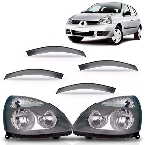 Par farol clio sedan 2006 a 2011 mascara cinza + calhas chuva 4p - Sp acessórios é boa?