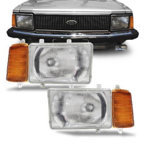 Par Farol Corcel Belina 2 79 80 81 82 83 Pampa 81 82 83 84 Lente Vidro e Pisca Ambar 04 Peças - Rcd é boa?