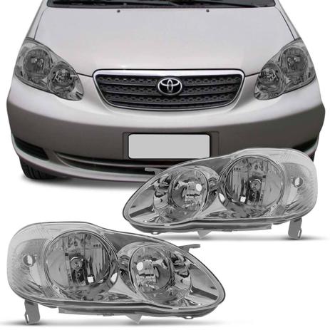 Par Farol Corolla Fielder 2003 2004 2005 2006 2007 Máscara Cromada Foco Duplo Pisca Integrado - Prime Menor preço em Par Farol Corolla Fielder 2003 2004 2005 2006 2007 Máscara Cromada Foco Duplo Pisca Integrado - Prime