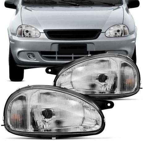 Par Farol Corsa 1994 1995 1996 1997 1998 1999 2000 2001 2002 Classic 03 A 08 09 2010 Cromado - Kit Prime Menor preço em Par Farol Corsa 1994 1995 1996 1997 1998 1999 2000 2001 2002 Classic 03 A 08 09 2010 Cromado - Kit Prime