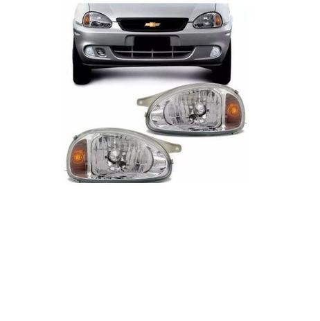 Par Farol Corsa 2000 A 2008 Cromado Carcaca Cinza - Chevrolet Menor preço em Par Farol Corsa 2000 A 2008 Cromado Carcaca Cinza - Chevrolet