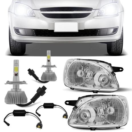Par Farol Corsa Classic 2010 2011 2012 2013 2014 2015 2016 + Par Lâmpada Super LED 6000K - Kit prime é boa?