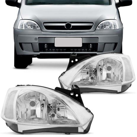 Par Farol Corsa Hatch Sedan Montana 2003 a 2010 Máscara Cromada Foco Duplo - Kit prime Menor preço em Par Farol Corsa Hatch Sedan Montana 2003 a 2010 Máscara Cromada Foco Duplo - Kit prime