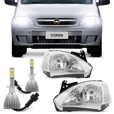 Par Farol Corsa Hatch Sedan Montana 2003 a 2010 Máscara Cromada + Par Lâmpada Super Led 6000K - Prime é ruim? Par Farol Corsa Hatch Sedan Montana 2003 a 2010 Máscara Cromada + Par Lâmpada Super Led 6000K - Prime é boa?