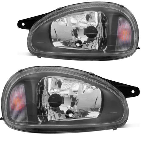 Par Farol Corsa Hatch Sedan Pick up Wagon Wind 94 a 02 Classic 03 a 10 Máscara Negra Foco Simples - Kit Prime Menor preço em Par Farol Corsa Hatch Sedan Pick up Wagon Wind 94 a 02 Classic 03 a 10 Máscara Negra Foco Simples - Kit Prime