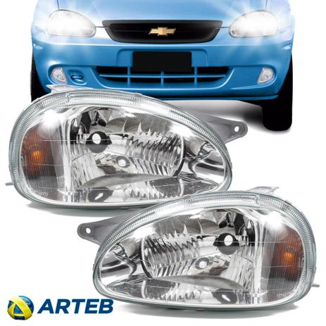 Par Farol Corsa Wind Hatch Sedan Wagon 2000 A 2002 Classic 2000 A 2010 Original Arteb Menor preço em Par Farol Corsa Wind Hatch Sedan Wagon 2000 A 2002 Classic 2000 A 2010 Original Arteb