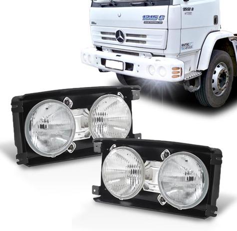 Par Farol Duplo Caminhao Mercedes 1714 1215 1618 MBB - Fortluz Menor preço em Par Farol Duplo Caminhao Mercedes 1714 1215 1618 MBB - Fortluz