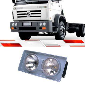 Par farol duplo volkswagen linha pesada 2000 até 2002 moldura prata usa lâmpada h1 / h1 - Nino Menor preço em Par farol duplo volkswagen linha pesada 2000 até 2002 moldura prata usa lâmpada h1 / h1 - Nino