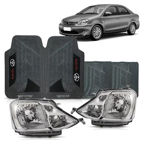 Par farol etios toyota sedan 13 a 18 + jogo tapete pvc - Sp acessórios Menor preço em Par farol etios toyota sedan 13 a 18 + jogo tapete pvc - Sp acessórios