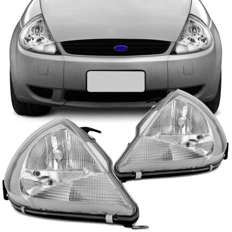 Par Farol Ford Ka 1998 1999 2000 2001 2002 2003 2004 2005 2006 Máscara Cromada Foco Duplo - Prime Menor preço em Par Farol Ford Ka 1998 1999 2000 2001 2002 2003 2004 2005 2006 Máscara Cromada Foco Duplo - Prime
