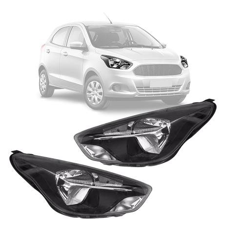 Par Farol Ford Ka 2015 2016 2017 Mascara Negra - Meihau Menor preço em Par Farol Ford Ka 2015 2016 2017 Mascara Negra - Meihau