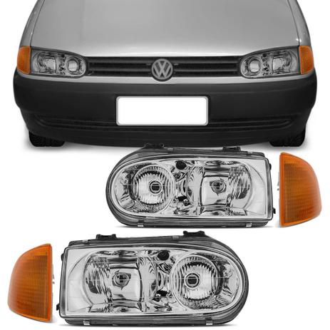 Par Farol Gol G2 1996 1997 1998 1999 Foco Duplo Lente Lisa + Par Pisca Âmbar Encaixe Cibié - Prime Menor preço em Par Farol Gol G2 1996 1997 1998 1999 Foco Duplo Lente Lisa + Par Pisca Âmbar Encaixe Cibié - Prime
