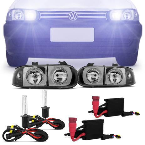 Par Farol Gol Parati G2 1996 a 1999 Saveiro 1998 a 2000 Foco Duplo Máscara Cromada + Kit Xênon 6000K - Prime é boa?