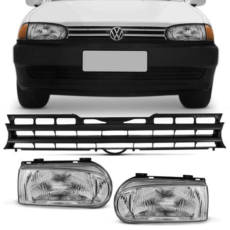 Par Farol Gol Parati G2 96 a 99 Gol G2 Special 01 a 03 Saveiro G2 98 a 00 Foco Simples + Grade Preta - Prime Menor preço em Par Farol Gol Parati G2 96 a 99 Gol G2 Special 01 a 03 Saveiro G2 98 a 00 Foco Simples + Grade Preta - Prime