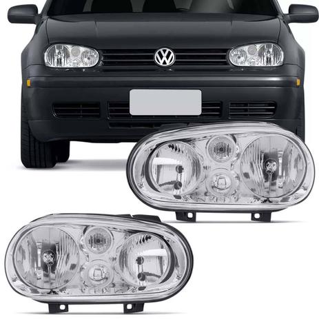 Par Farol Golf 1999 2000 2001 2002 2003 2004 2005 2006 Máscara Cromada Foco Duplo Pisca Integrado - Kit Prime Menor preço em Par Farol Golf 1999 2000 2001 2002 2003 2004 2005 2006 Máscara Cromada Foco Duplo Pisca Integrado - Kit Prime