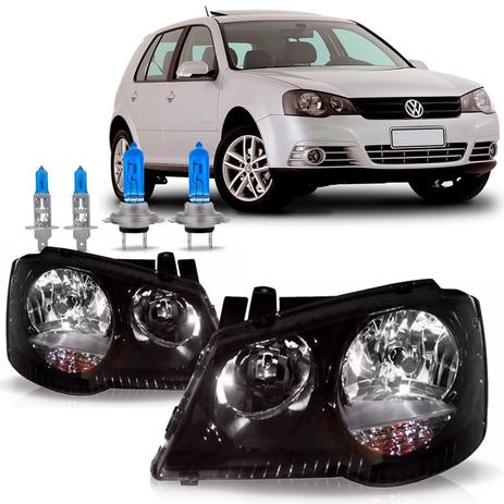 Par Farol Golf 2007 A 2013 Mascara Negra + Lampadas - Sp acessórios Menor preço em Par Farol Golf 2007 A 2013 Mascara Negra + Lampadas - Sp acessórios
