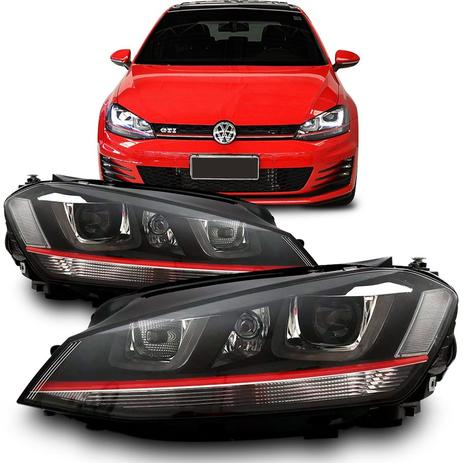Par Farol Golf Gti 2014 15 2016 2017 com LED - Sp acessórios Menor preço em Par Farol Golf Gti 2014 15 2016 2017 com LED - Sp acessórios