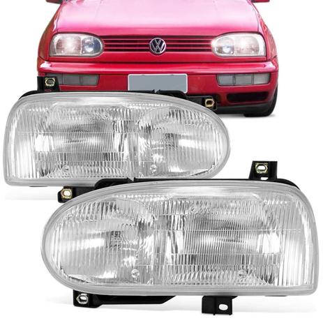 Par Farol Golf Mexicano GTI GLX 1995 1996 1997 1998 Foco Duplo - Kit Prime Menor preço em Par Farol Golf Mexicano GTI GLX 1995 1996 1997 1998 Foco Duplo - Kit Prime
