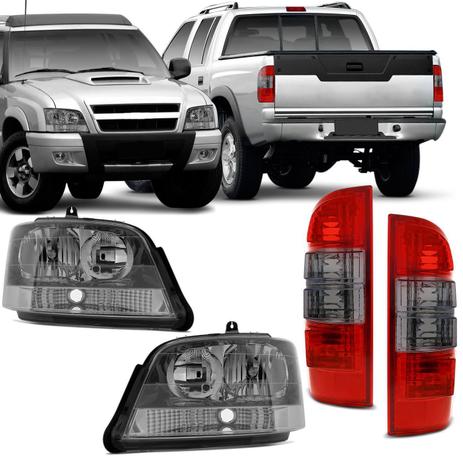 Par Farol Máscara Cinza S10 PitBull 2001 a 2011 + Par Lanterna Traseira Executive Bicolor Fumê - Kit Prime Menor preço em Par Farol Máscara Cinza S10 PitBull 2001 a 2011 + Par Lanterna Traseira Executive Bicolor Fumê - Kit Prime