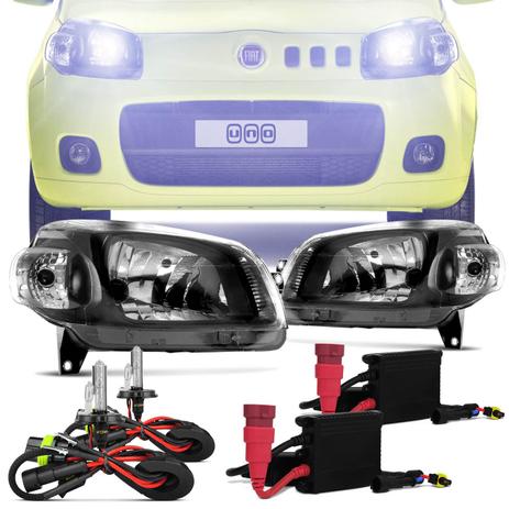 Par Farol Máscara Negra Novo Uno 2010 a 2019 Fiorino 2013 a 2019 + Kit Xênon 6000K - Prime Menor preço em Par Farol Máscara Negra Novo Uno 2010 a 2019 Fiorino 2013 a 2019 + Kit Xênon 6000K - Prime