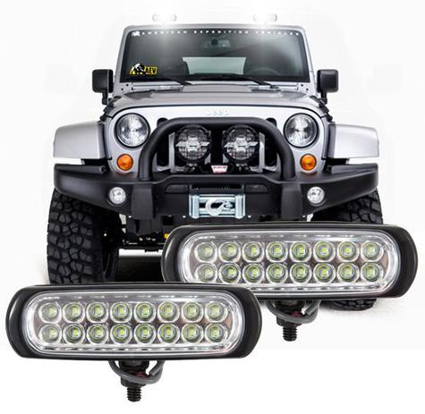 Par Farol Milha Retangular Universal 16 Leds Super Branco Auxiliar - Autopoli Menor preço em Par Farol Milha Retangular Universal 16 Leds Super Branco Auxiliar - Autopoli